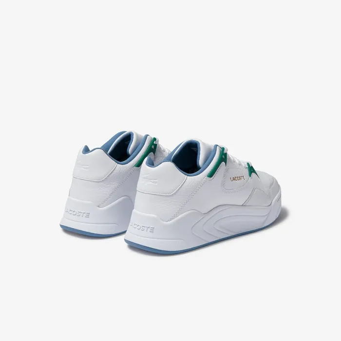 Sneakers Lacoste Mens Court Slam Tumbled Leather Sneakers WhtGreen For Sale Online