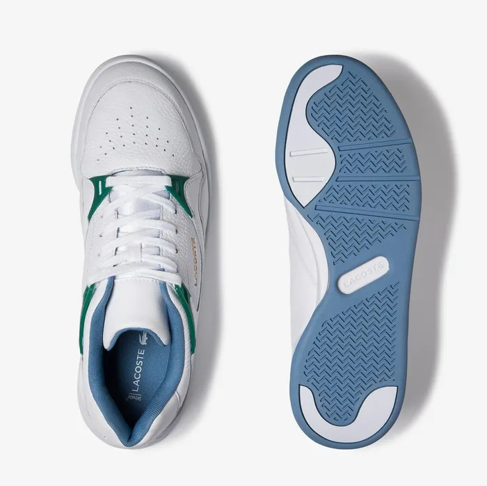 Sneakers Lacoste Mens Court Slam Tumbled Leather Sneakers WhtGreen For Sale Online