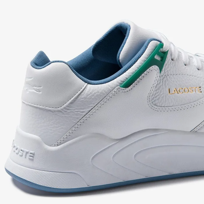 Sneakers Lacoste Mens Court Slam Tumbled Leather Sneakers WhtGreen For Sale Online