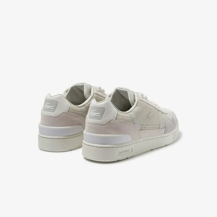 Sneakers Lacoste Mens TClip Suede Sneakers Off WhiteLight Grey Gift Ideas