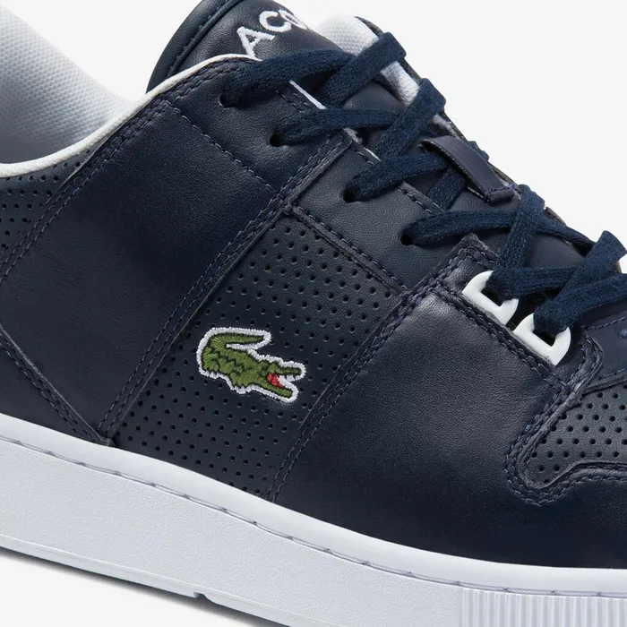 Sneakers Lacoste Mens Thrill Perforated Leather Sneakers NvyWht Shop Online