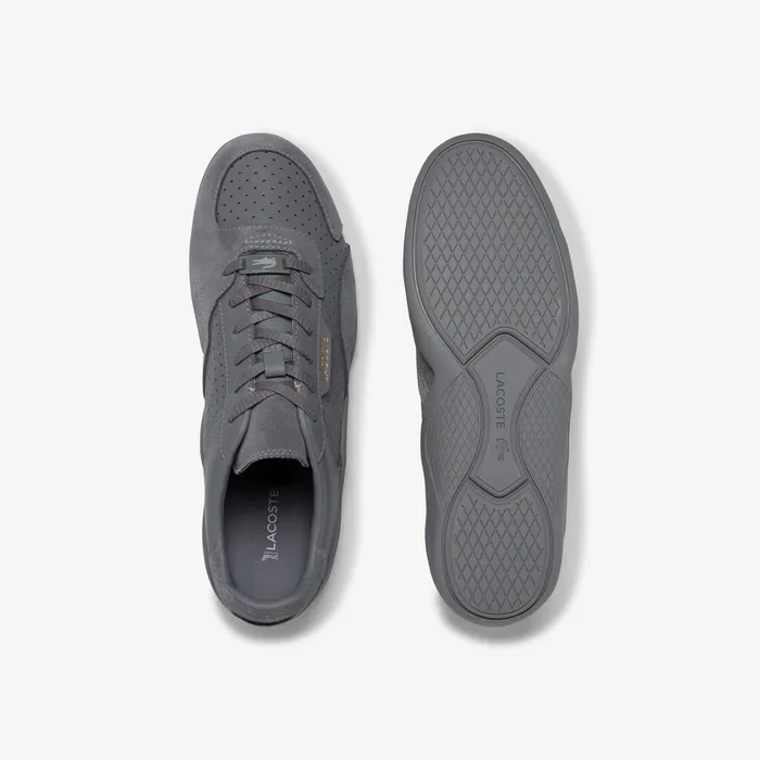 Sneakers Lacoste Womens Hapona Leather and Suede Sneakers GreyGrey For Sale Online