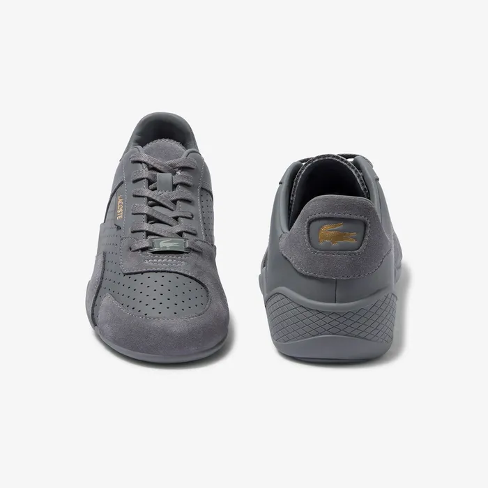 Sneakers Lacoste Womens Hapona Leather and Suede Sneakers GreyGrey For Sale Online
