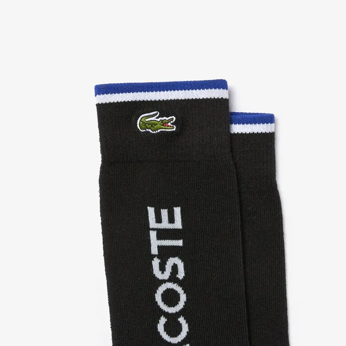 Socks Lacoste Mens SPORT Colorblock Cotton Blend Tennis Socks BlackBlueWhiteGrey Gift for Friend