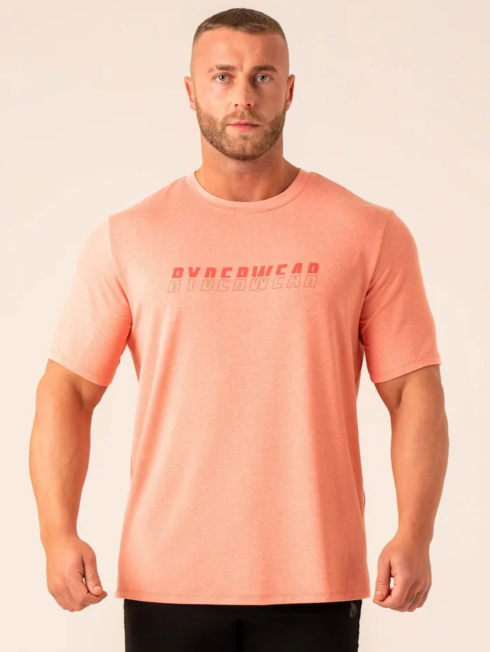 Soft Tech TShirt 8211 Coral Marl Men Ryderwear Tops