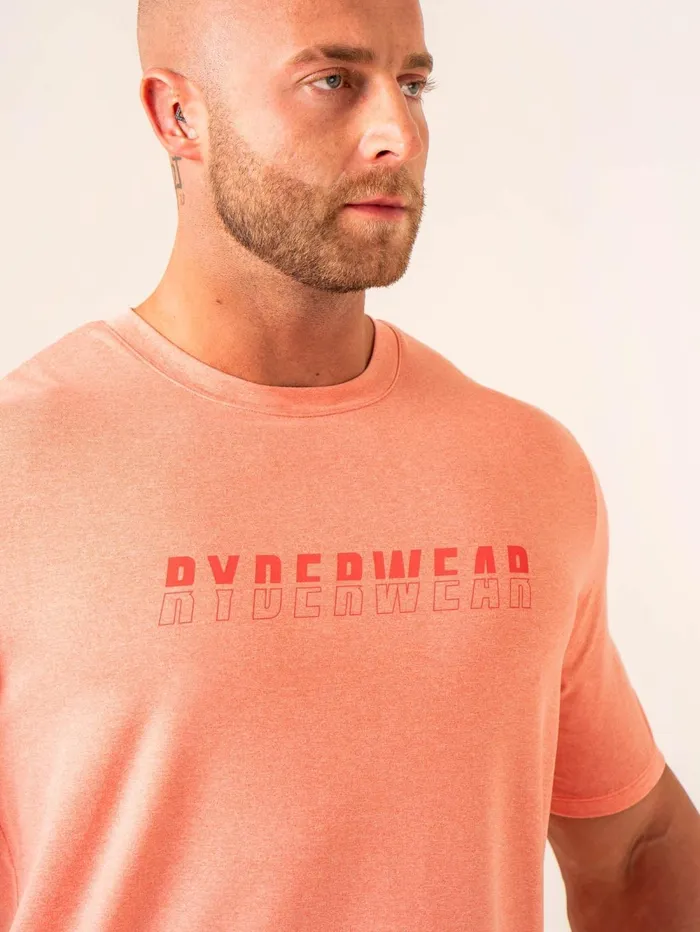 Soft Tech TShirt 8211 Coral Marl Men Ryderwear Tops