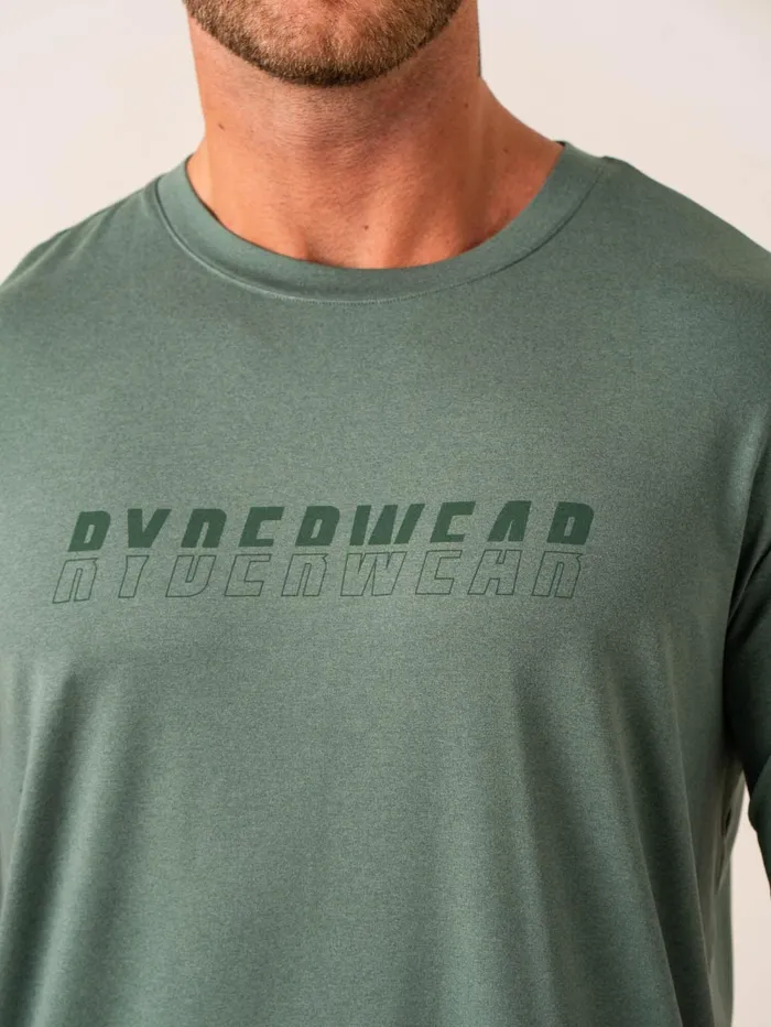 Soft Tech TShirt 8211 Fern Green Marl Men Ryderwear Tops
