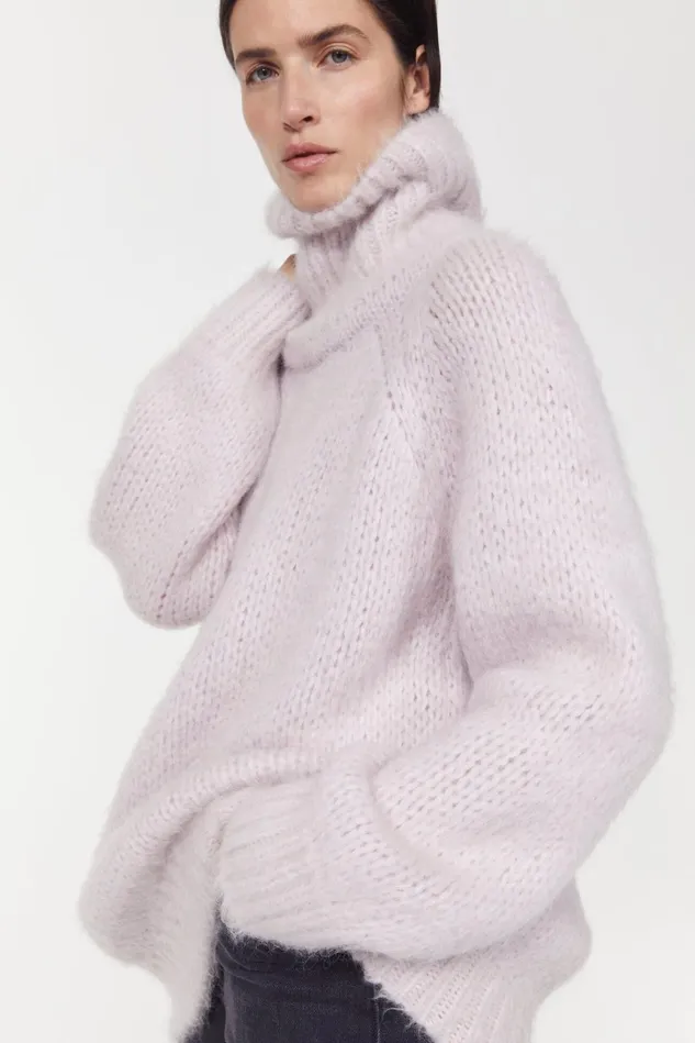Sonia Mohair Knitted Sweater Super Pink Women Rodebjer Knitwear