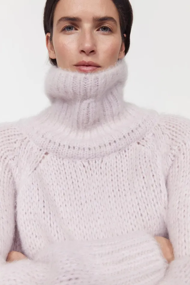 Sonia Mohair Knitted Sweater Super Pink Women Rodebjer Knitwear