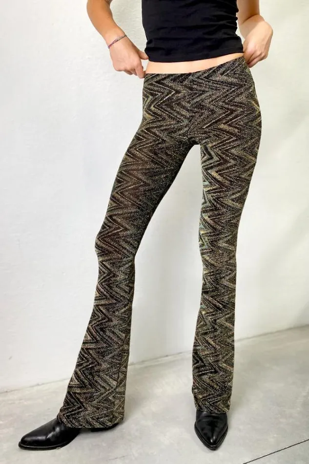 Sparkly Flared Pants Women Subdued Pants