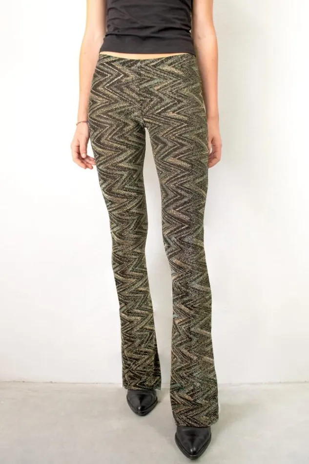 Sparkly Flared Pants Women Subdued Pants