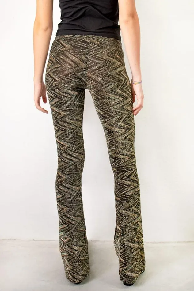 Sparkly Flared Pants Women Subdued Pants
