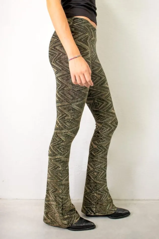 Sparkly Flared Pants Women Subdued Pants