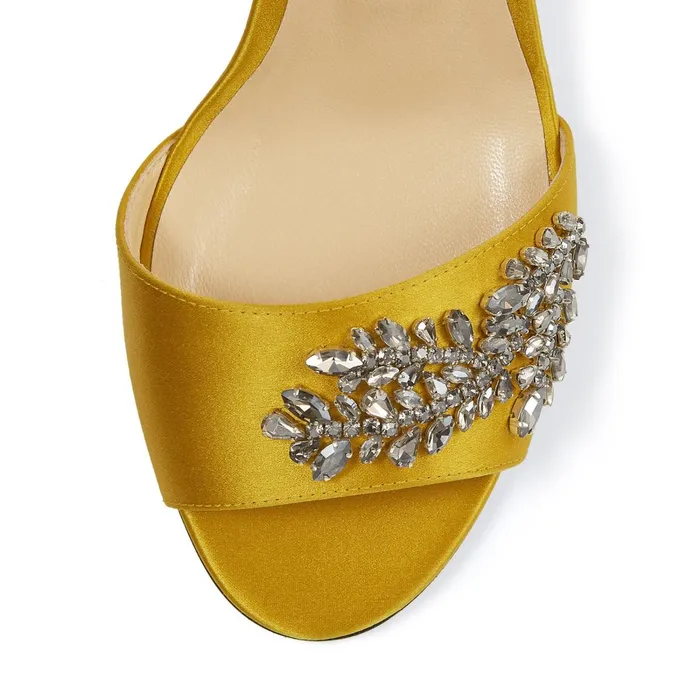 Stacey 85 Sun Satin Mules With Crystal Embroidery Sun Women JIMMY CHOO Mules