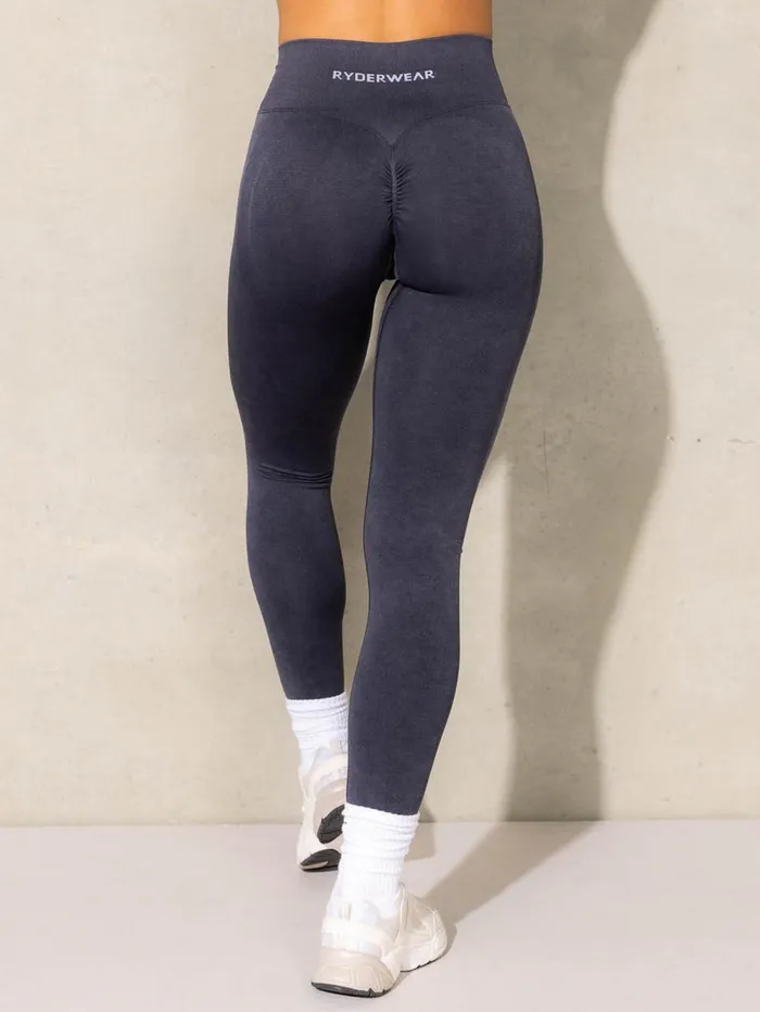 Stonewash Scrunch Seamless Leggings 8211 Black Stonewash Women Ryderwear Leggings