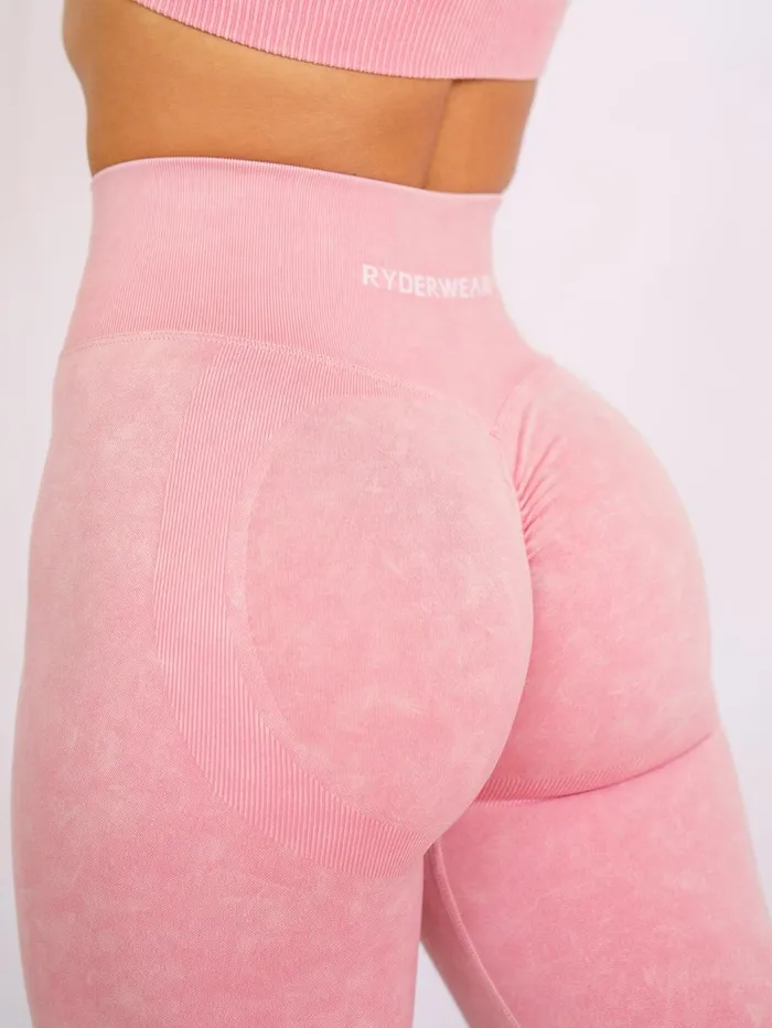 Stonewash Scrunch Seamless Leggings 8211 Coral Stonewash Women Ryderwear Leggings