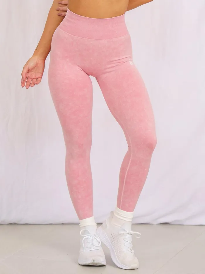 Stonewash Scrunch Seamless Leggings 8211 Coral Stonewash Women Ryderwear Leggings
