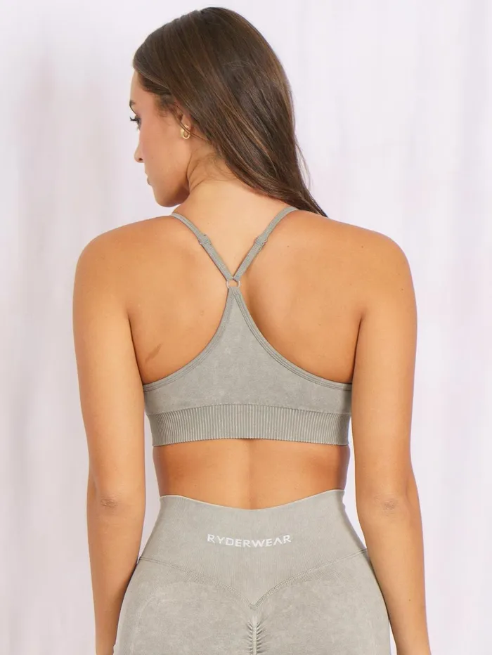 Stonewash Seamless Sports Bra 8211 Khaki Stonewash Women Ryderwear Sports Bras