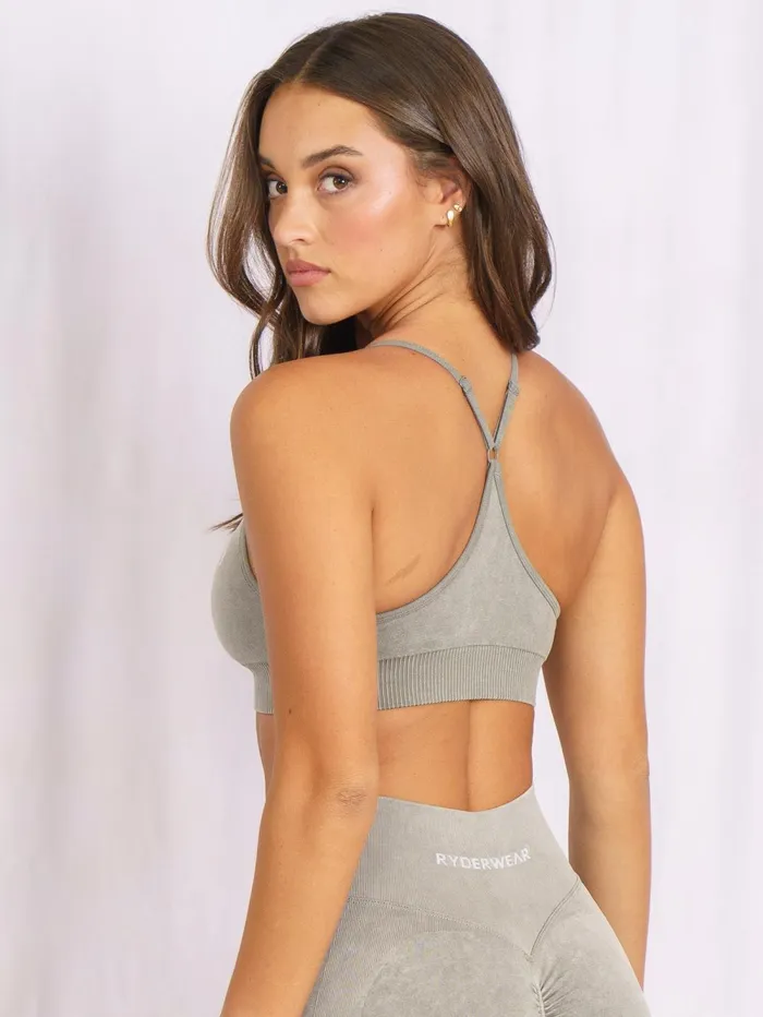 Stonewash Seamless Sports Bra 8211 Khaki Stonewash Women Ryderwear Sports Bras