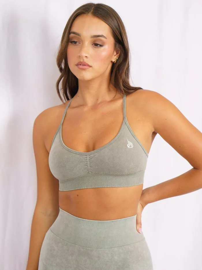 Stonewash Seamless Sports Bra 8211 Khaki Stonewash Women Ryderwear Sports Bras