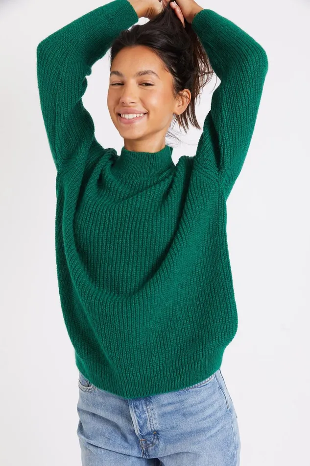 Sweater Green 8211 CHARLES KELYAN Green Women Banana Moon Sweaters