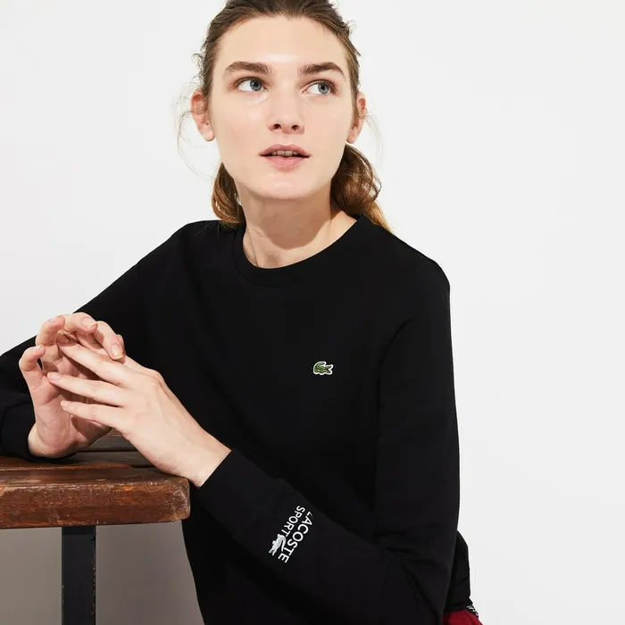 Sweaters and Sweatshirts Lacoste Womens SPORT Crew Neck Fleece Sweatshirt Black Outlet Sweaters and Sweatshirts Lacoste Womens SPORT Crew Neck Fleece Sweatshirt Black Outlet