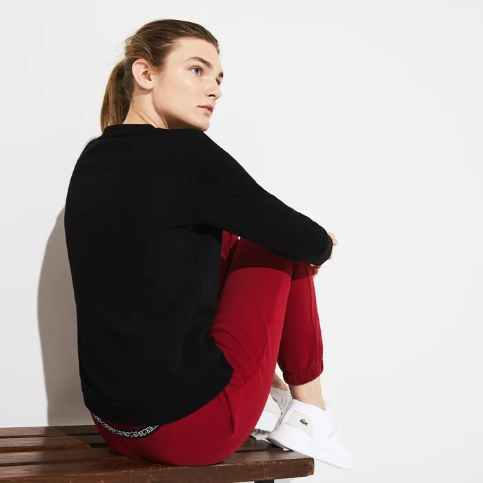 Sweaters and Sweatshirts Lacoste Womens SPORT Crew Neck Fleece Sweatshirt Black Outlet