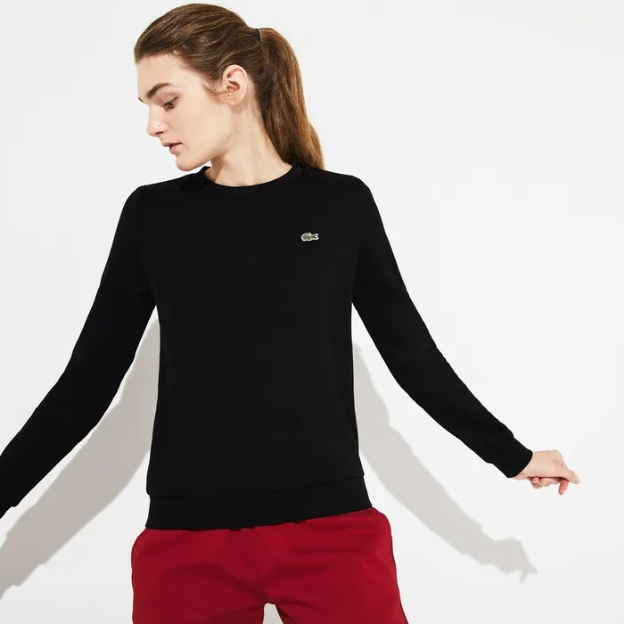 Sweaters and Sweatshirts Lacoste Womens SPORT Crew Neck Fleece Sweatshirt Black Outlet