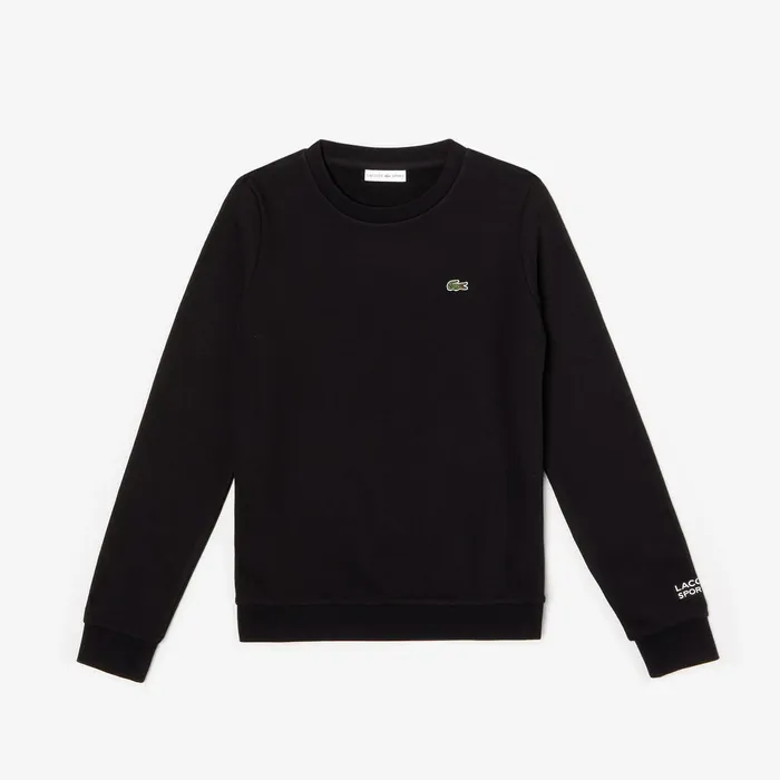 Sweaters and Sweatshirts Lacoste Womens SPORT Crew Neck Fleece Sweatshirt Black Outlet