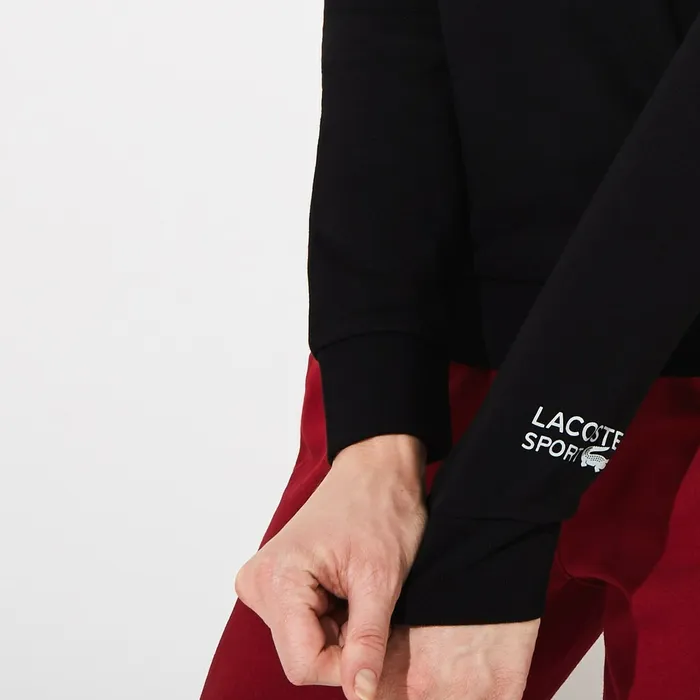 Sweaters and Sweatshirts Lacoste Womens SPORT Crew Neck Fleece Sweatshirt Black Outlet