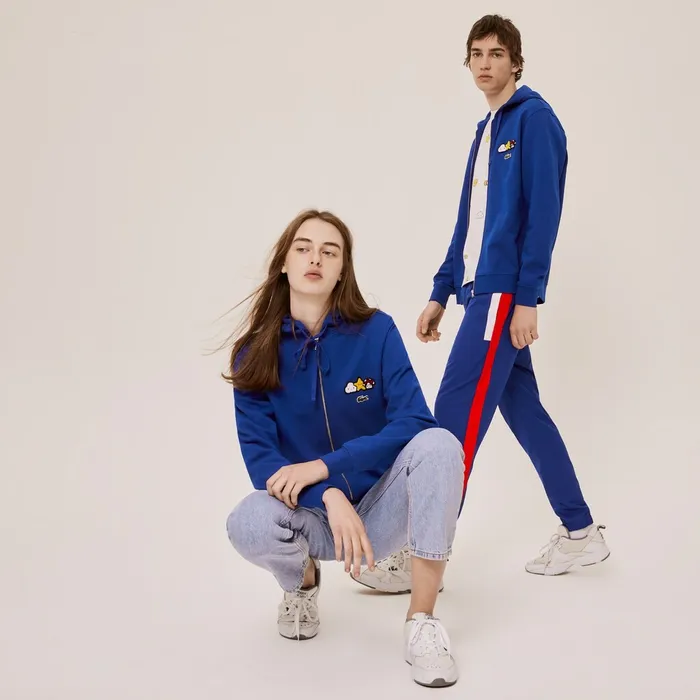Sweaters and Sweatshirts Lacoste Womens Unisex x FriendsWithYou Design Zippered Jacket Blue Gift for Friend Sweaters and Sweatshirts Lacoste Womens Unisex x FriendsWithYou Design Zippered Jacket Blue Gift for Friend