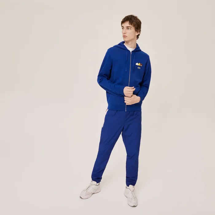 Sweaters and Sweatshirts Lacoste Womens Unisex x FriendsWithYou Design Zippered Jacket Blue Gift for Friend