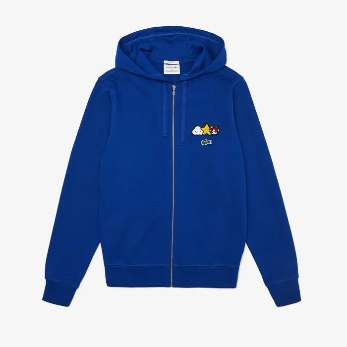 Sweaters and Sweatshirts Lacoste Womens Unisex x FriendsWithYou Design Zippered Jacket Blue Gift for Friend