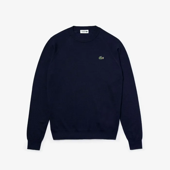 Sweaters Lacoste Mens SPORT BreathableKnit Golf Sweater Navy Blue Casaul