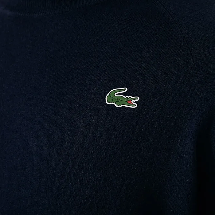 Sweaters Lacoste Mens SPORT BreathableKnit Golf Sweater Navy Blue Casaul
