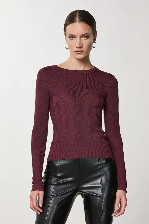 Sweaters Women Patrizia Pepe Essential Sweater Organic Purple