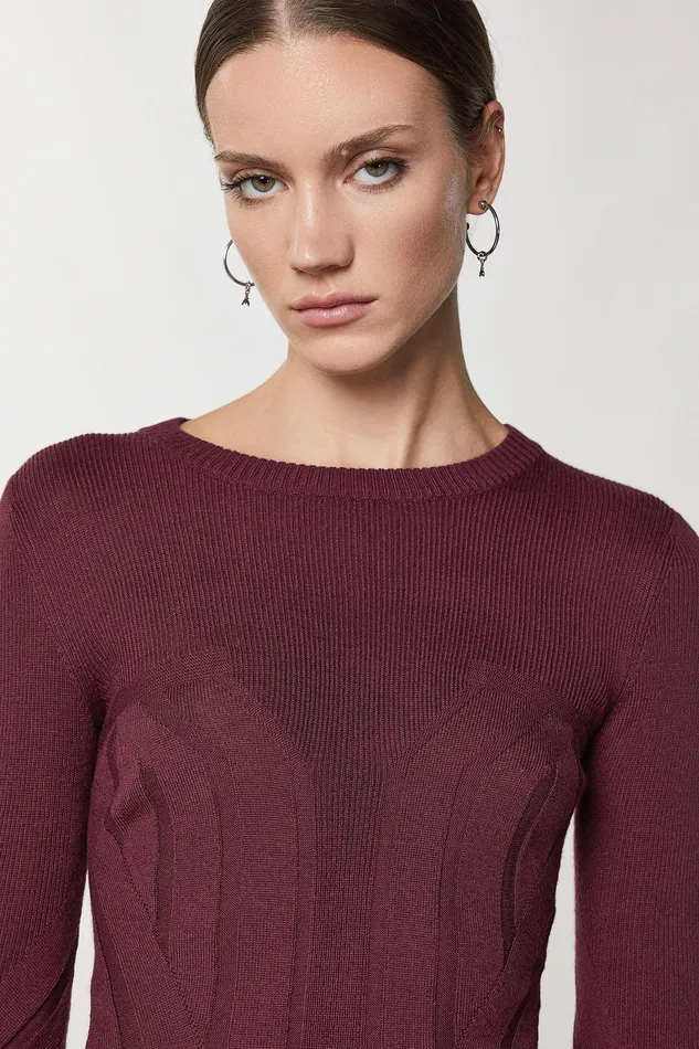 Sweaters Women Patrizia Pepe Essential Sweater Organic Purple