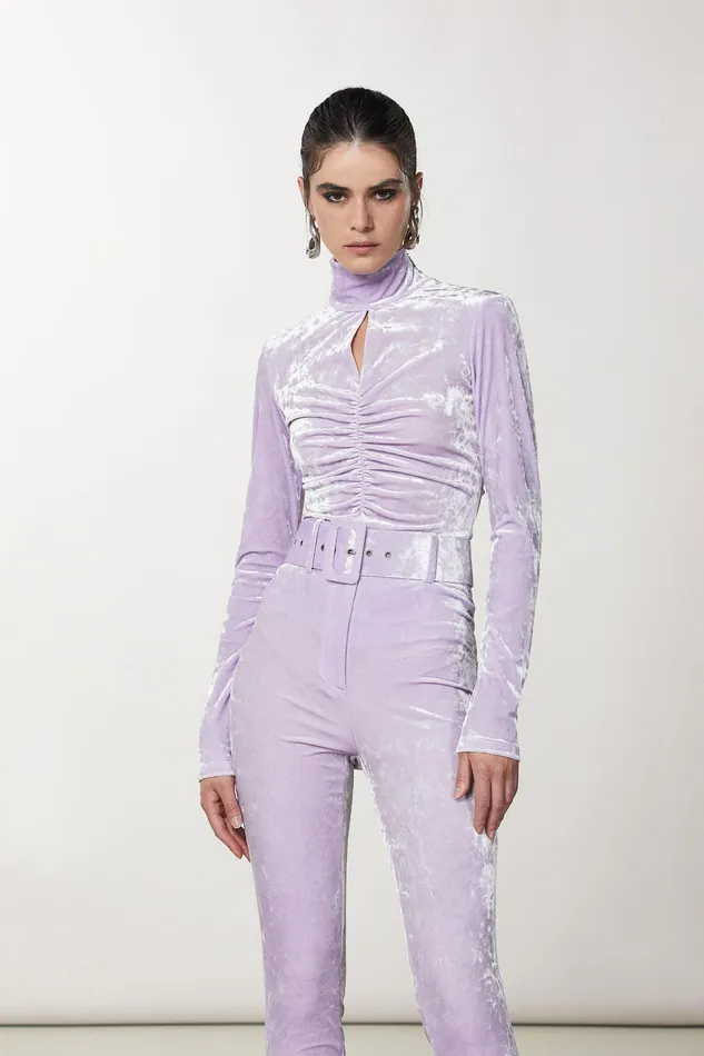 Sweaters Women Patrizia Pepe Essential Velvet Sweater Mystical Lilac