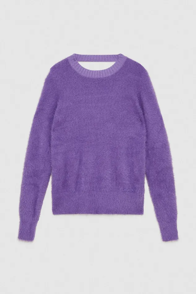 Sweaters Women Patrizia Pepe Fluffy High Neck Sweater Mineral Violet