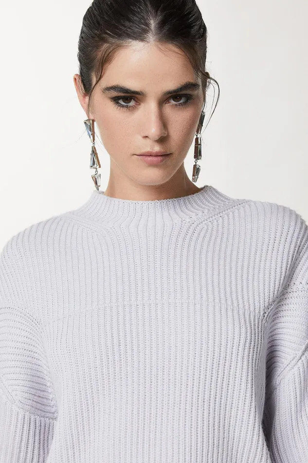 Sweaters Women Patrizia Pepe Ribbed Sweater Eldorado White
