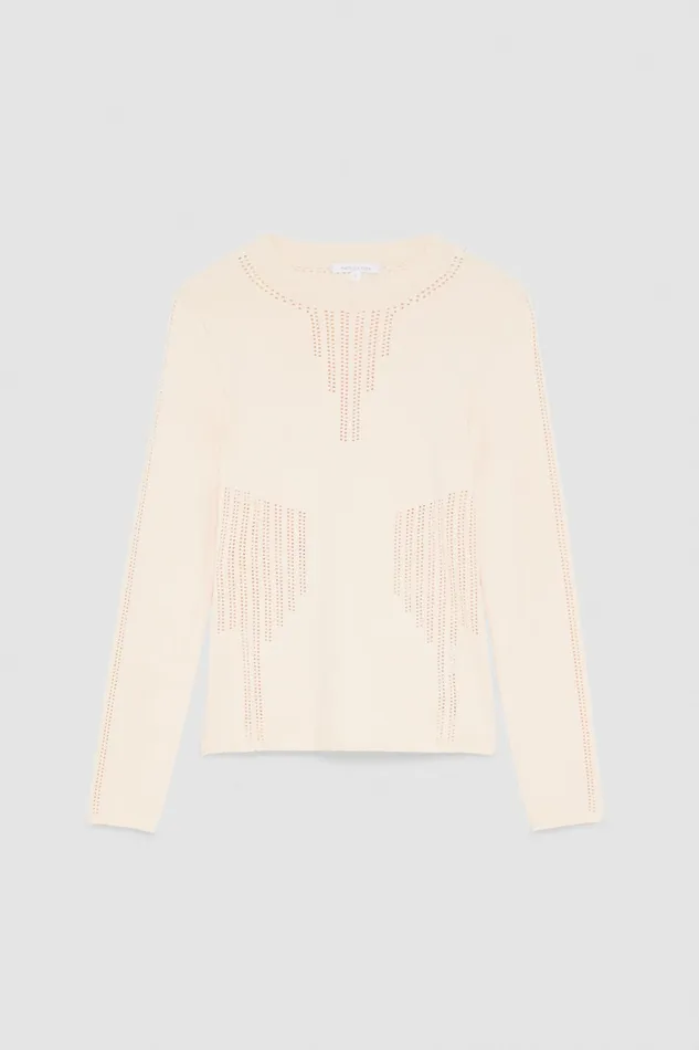 Sweaters Women Patrizia Pepe Viscose Bodycon Sweater Ivory Skin