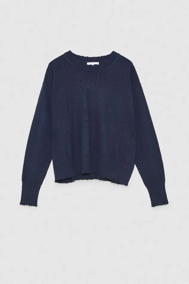 Sweaters Women Patrizia Pepe Wool Sweater With Rips Atmosphere Blue