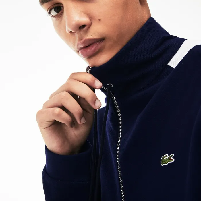 Sweatshirts Lacoste Mens Cotton Piqu Sweatshirt Navy BlueWhite Gift 4 You