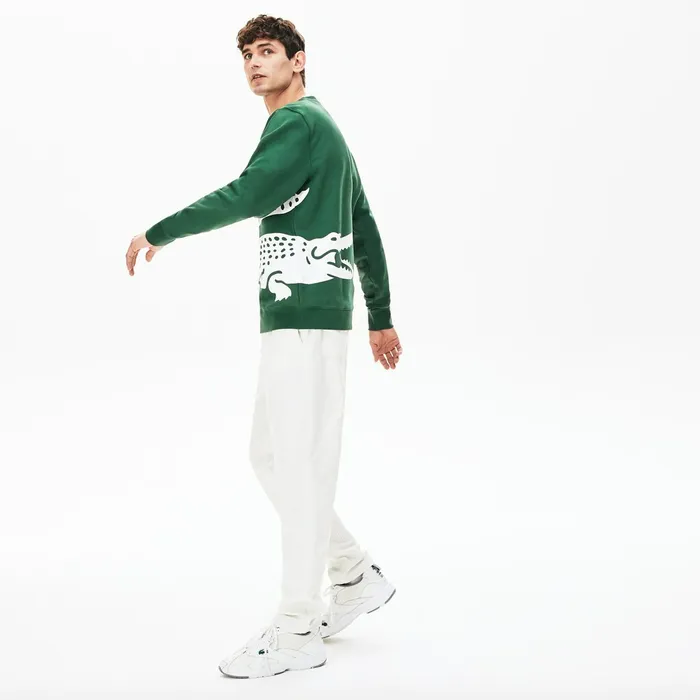 Sweatshirts Lacoste Mens Oversize Croc Crew Neck Cotton Sweatshirt Green Near Me Sweatshirts Lacoste Mens Oversize Croc Crew Neck Cotton Sweatshirt Green Near Me