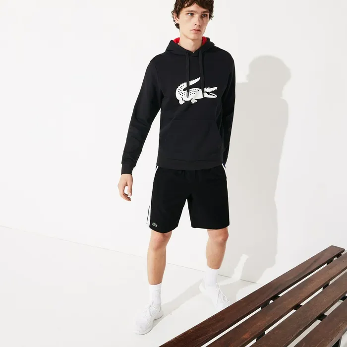 Sweatshirts Lacoste Mens SPORT Oversize Croc Fleece Hoodie BlackRedWhite Online Store Sweatshirts Lacoste Mens SPORT Oversize Croc Fleece Hoodie BlackRedWhite Online Store