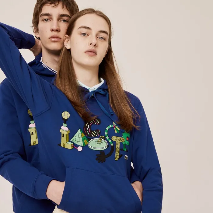 Sweatshirts Lacoste Mens Unisex x Jeremyville Print Hooded Sweatshirt Navy Blue Outlet Sweatshirts Lacoste Mens Unisex x Jeremyville Print Hooded Sweatshirt Navy Blue Outlet