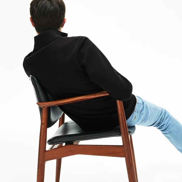 Sweatshirts Lacoste Mens Zip Fleece Sweatshirt Black Gift Ideas