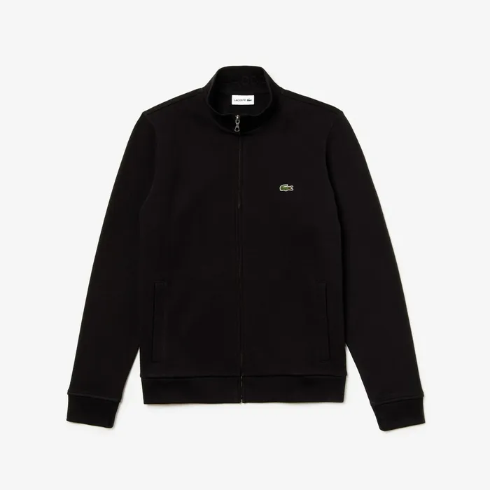 Sweatshirts Lacoste Mens Zip Fleece Sweatshirt Black Gift Ideas