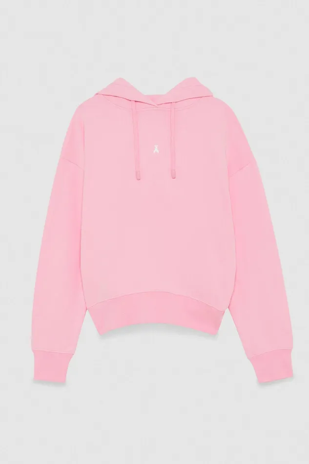 Sweatshirts Women Patrizia Pepe Cotton Sweatshirt With Hood Fresh Pink