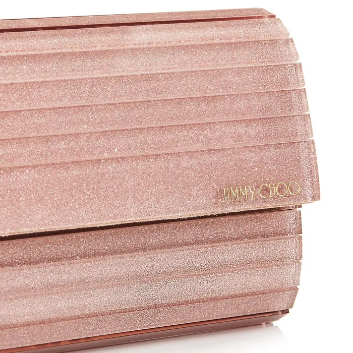 Sweetie Ballet Pink Fine Glitter Acrylic Clutch Bag Ballet Pink Women JIMMY CHOO Clutch Bags